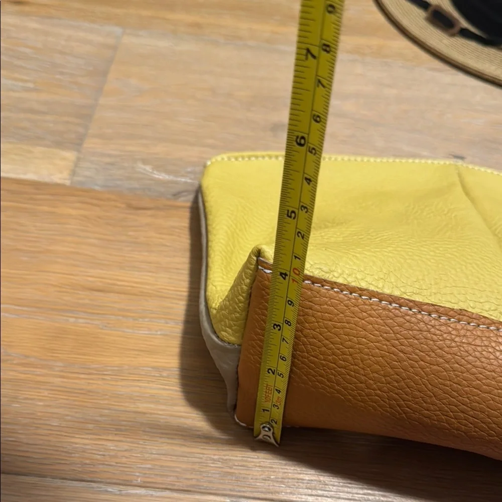 Genuine Leather Zippered Wristlet Pouch Bag From Italy